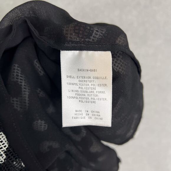 Anthropologie Sachin + Babi Black Daisy Print Trapeze Dress Size 8 - Picture 7 of 7